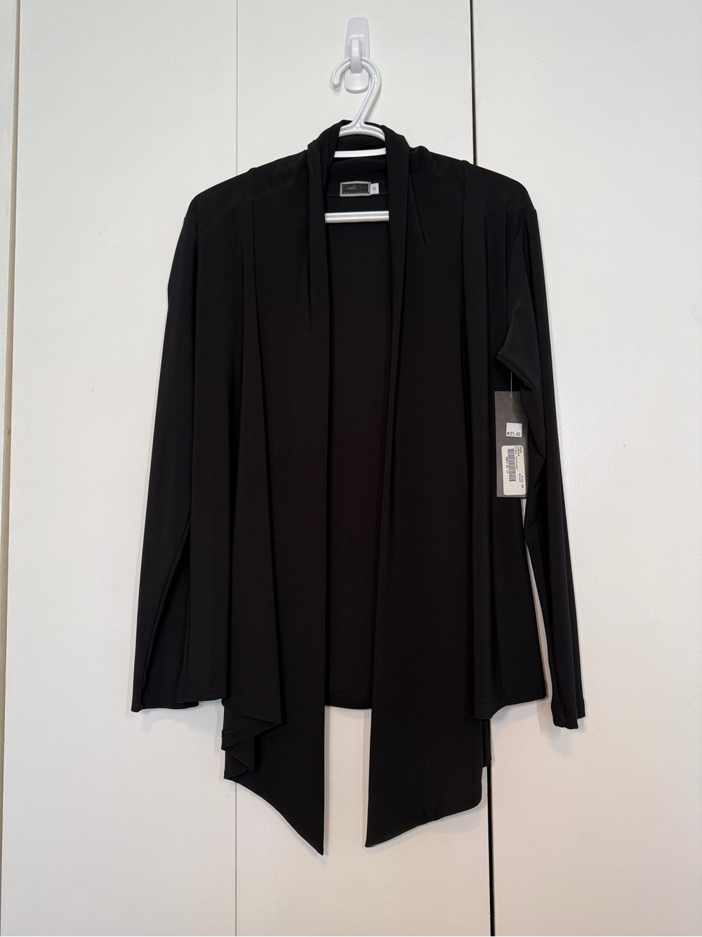 Sympli Black Open Front Drape Cardigan